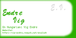 endre vig business card